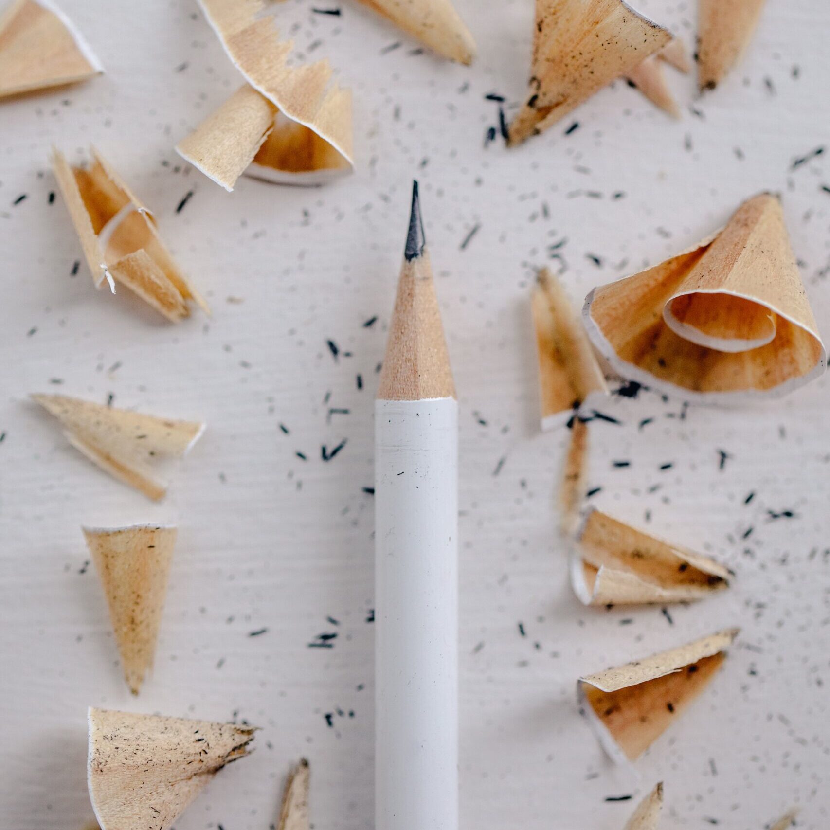 a-sharpened-pencil-with-lead-shavings
